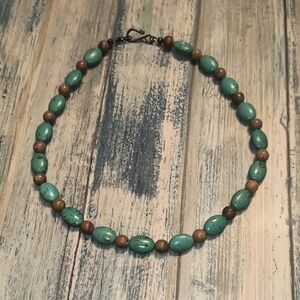 Vintage Turquoise And Sandstone Necklace